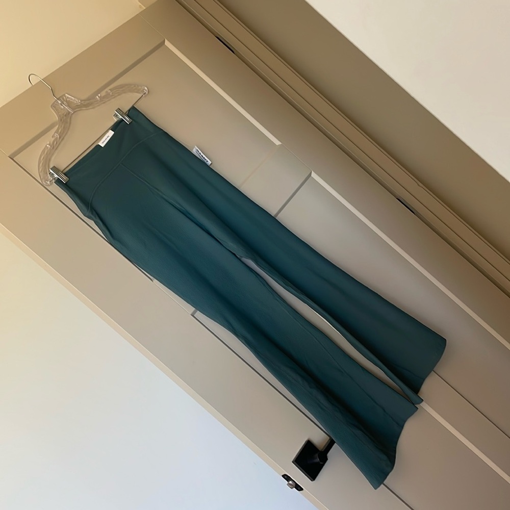 Old Navy Super Flare teal ribbed pants